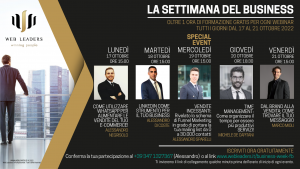 La settimana del business dal 17 al 21 ottobre, webinar gratuiti sul web marketing